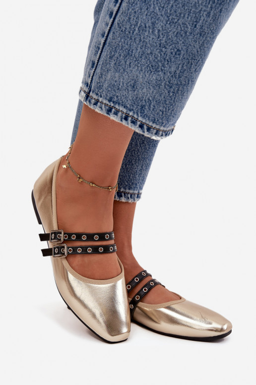 Ballerines Féminin avec des bandes couleur dorée Deliora