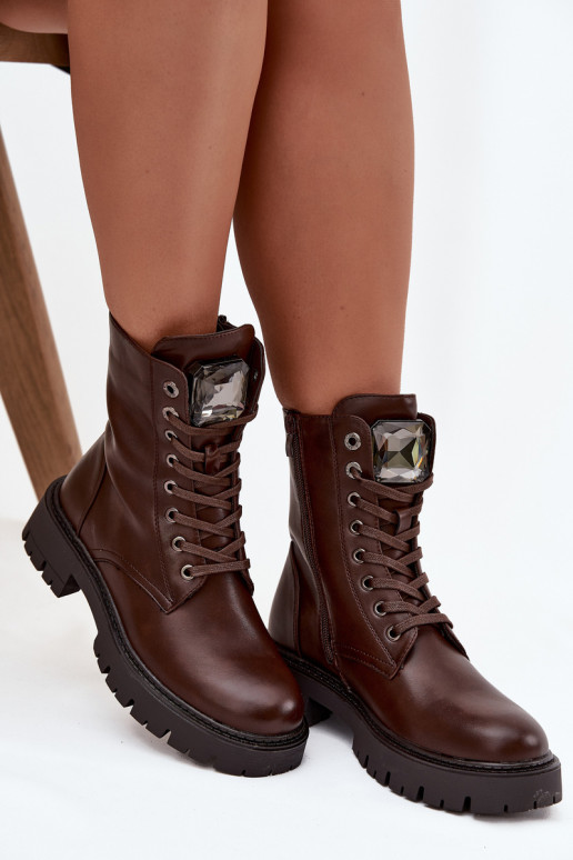 Bottines de travail FémininOzdoba Eko Peau CzekoladoÀe Karessa