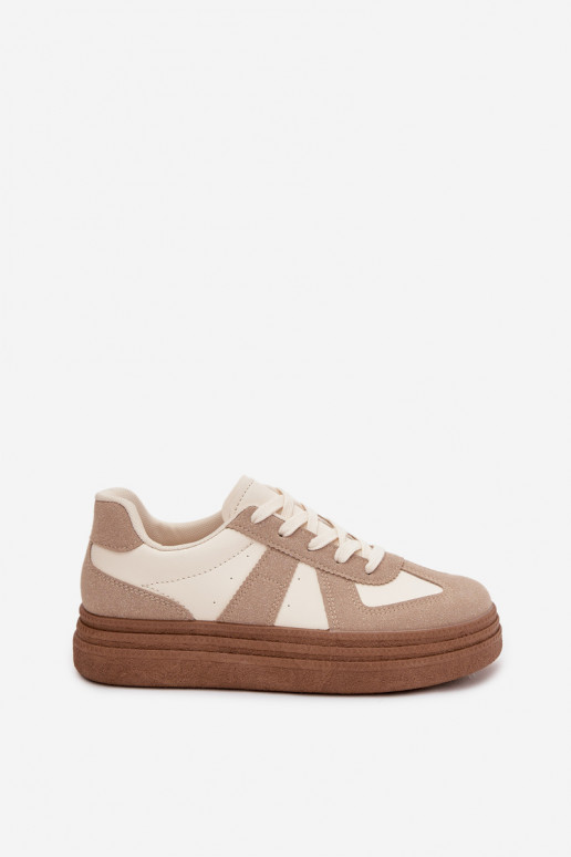 Sneakers model schoenen Dames met platform beige Dovina