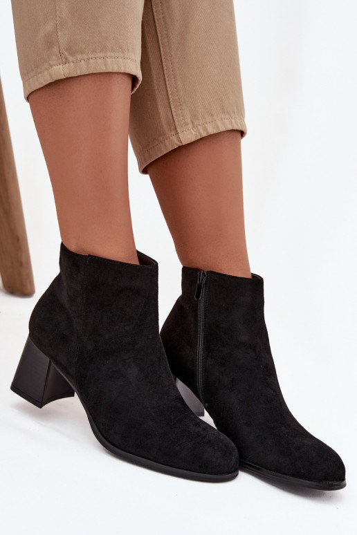 Bottes pour femmes en daim écologiqueoÀe couleur noire Il fautrilou