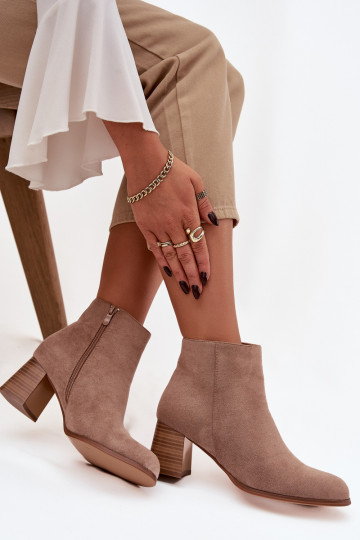 Bottes pour femmes en daim écologiqueoÀe beige Il fautrilou