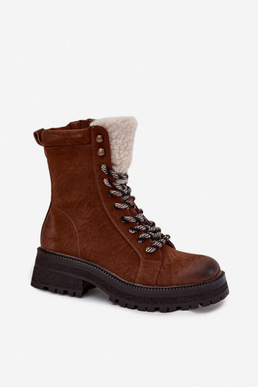 Stiefel Schuhe Feminin aus Öko-Leder braune Farbe Bellora