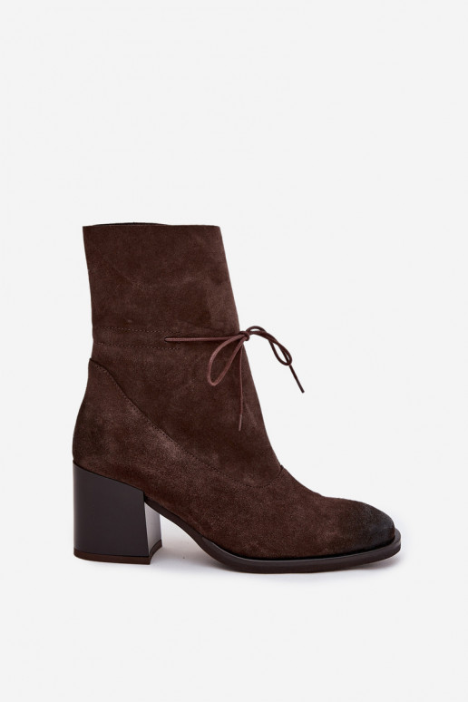 Peau en daim Bottes pour femmes Zazoo 1151 CzekoladoÀe