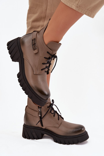 Bottines pour femmes à tige basse, chaudes, couleur sable "Zazoo 60483"