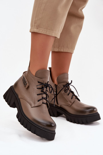 Damen Stiefeletten mit niedrigem Schaft, warm, in Sandfarbe "Zazoo 60483" 2