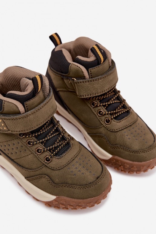 INanderstiefel Kindisch mit Klebeverschlüssen Khaki-Farbe-Farbe Pavisse