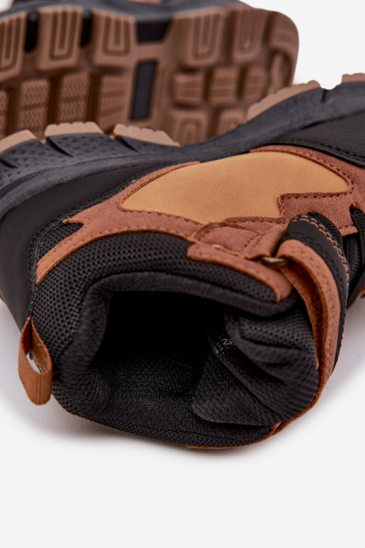 Bottes d hiver randonnée Puéril avec attaches adhésives réchauffer marron Miravie