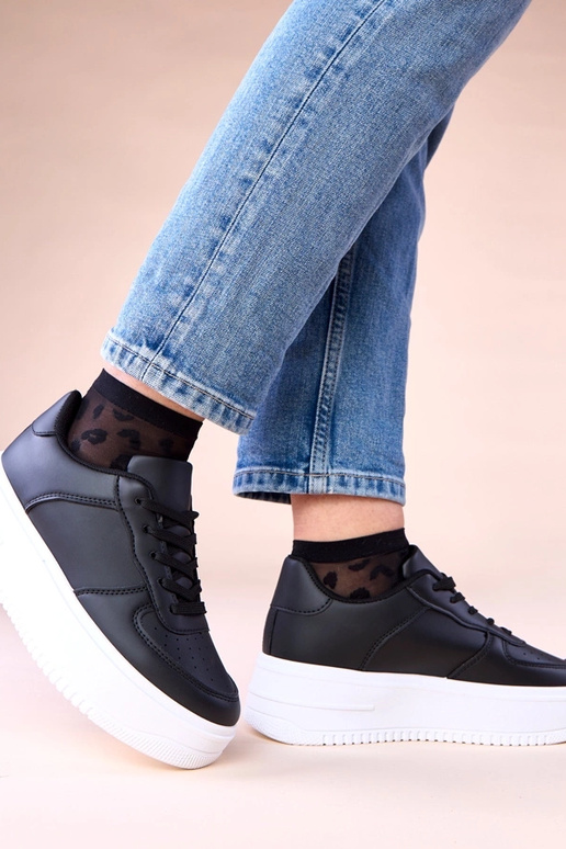 Baskets noires sur plateforme Avita