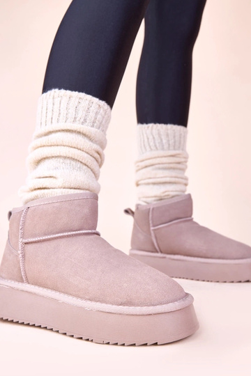 Bottes de neige grises en daim naturel Armona 2