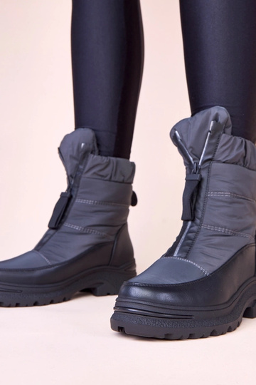 Bottes de neige grises avec fermeture éclair Hina