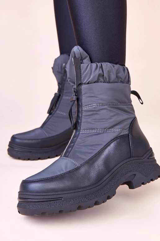 Grijze sneeuwlaarzen met rits Hina