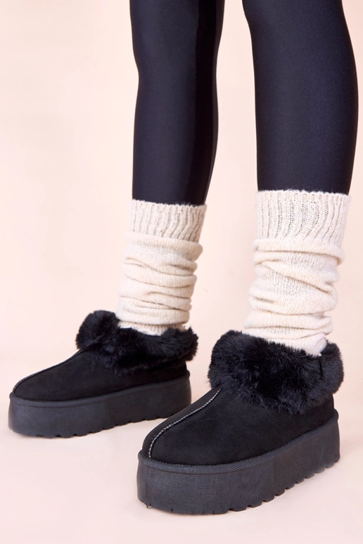 Zwarte sneeuwlaarzen met bont Deesi