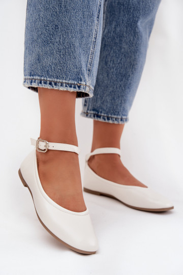 Ballerinas Feminin mit Riemen I mit Schnallen Zueiße Farbe Janelor 2