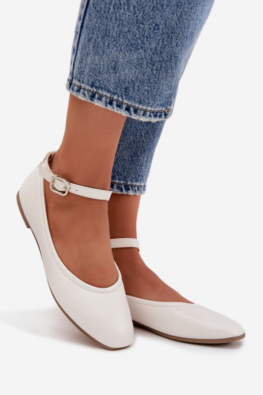 Ballerinas Feminin mit Riemen I mit Schnallen Zueiße Farbe Janelor