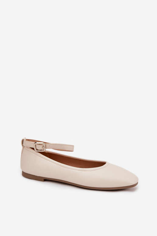 Ballerines Féminin avec des sangles I avec boucles beige Janelor