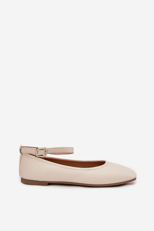 Ballerines Féminin avec des sangles I avec boucles beige Janelor