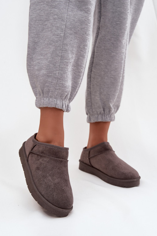 Bottes de neige Féminin réchauffer avec de la fourrure à l intérieur couleur grise Serenne