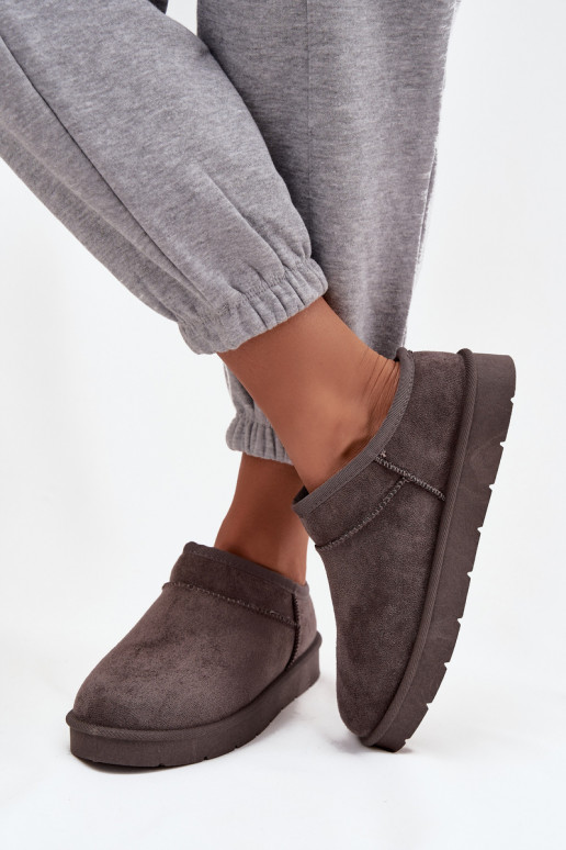 Schneestiefel Feminin sich Zuarm laufen mit Fell innen graue Farbe Serenne