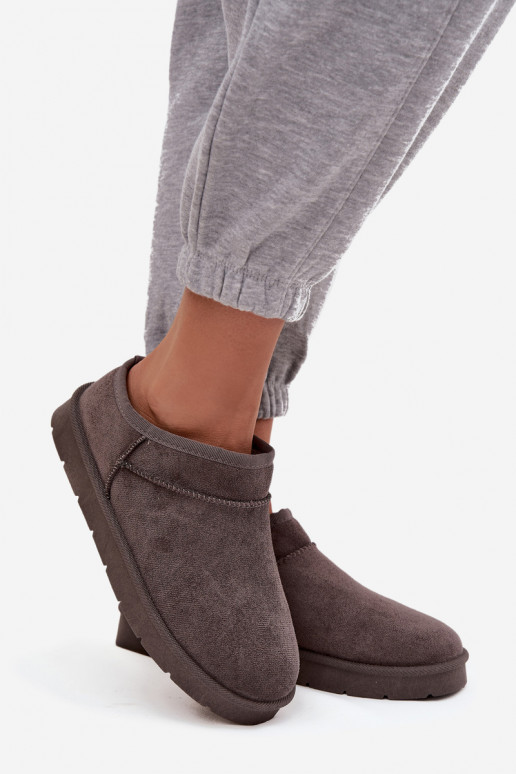 Bottes de neige Féminin réchauffer avec de la fourrure à l intérieur couleur grise Serenne