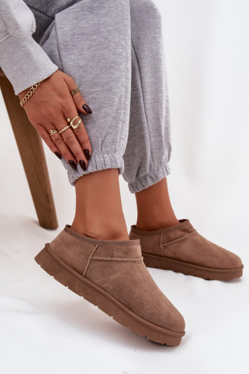 Bottes de neige Féminin réchauffer avec de la fourrure à l intérieur marron Serenne