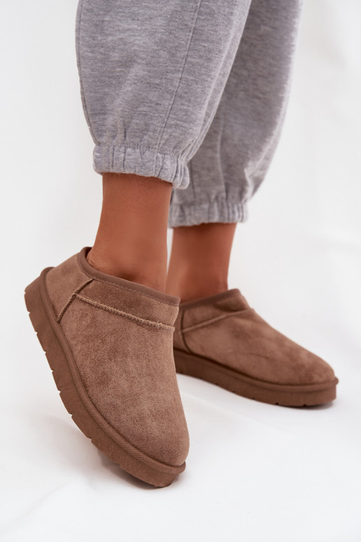 Schneestiefel Feminin sich Zuarm laufen mit Fell innen braune Farbe Serenne