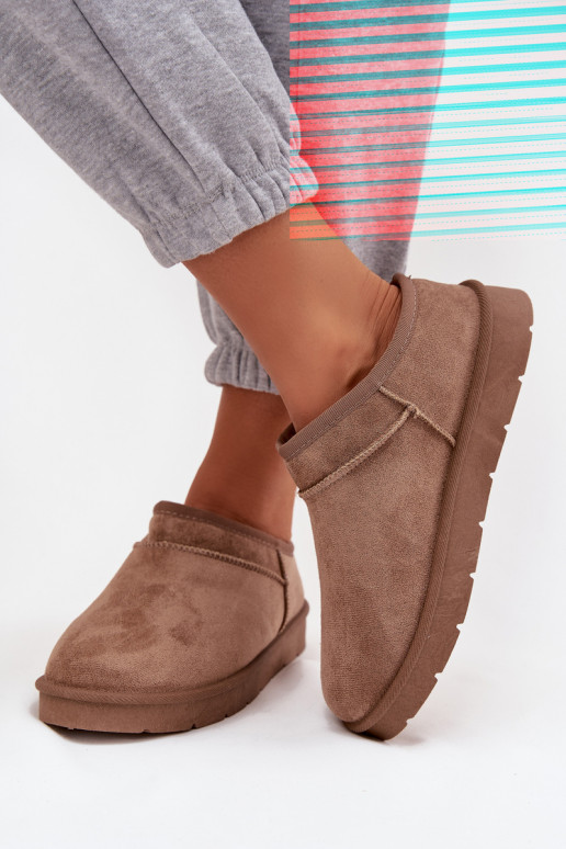 Bottes de neige Féminin réchauffer avec de la fourrure à l intérieur marron Serenne