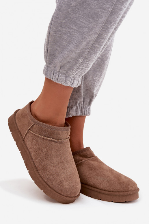 Bottes de neige Féminin réchauffer avec de la fourrure à l intérieur marron Serenne