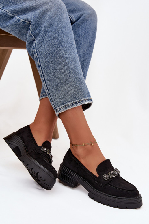 dames mocassins met glanzende gaten van eco-suèdeoIne zInart Lavisse