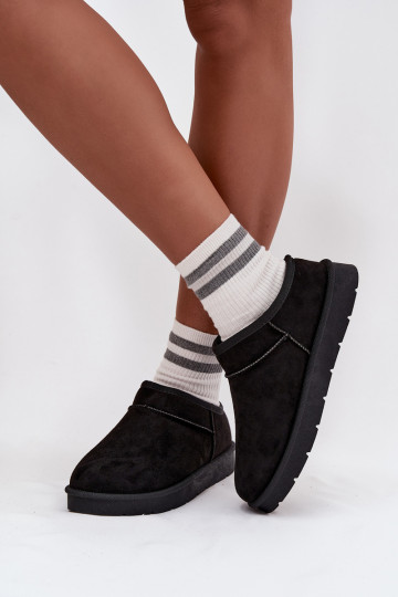 Schneestiefel Feminin sich Zuarm laufen mit Fell innen schZuarze Farbe Serenne