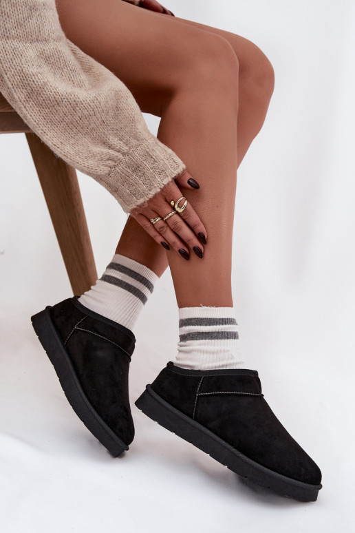 Bottes de neige Féminin réchauffer avec de la fourrure à l intérieur couleur noire Serenne