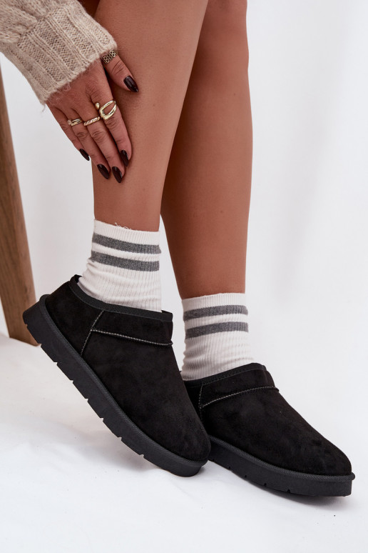 Bottes de neige Féminin réchauffer avec de la fourrure à l intérieur couleur noire Serenne