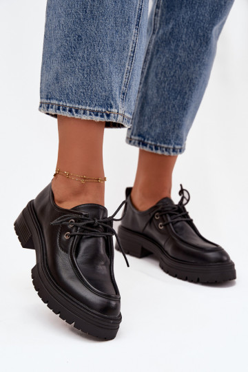 Schuhe Feminin aus Öko-Leder schZuarze Farbe Adrelle 2
