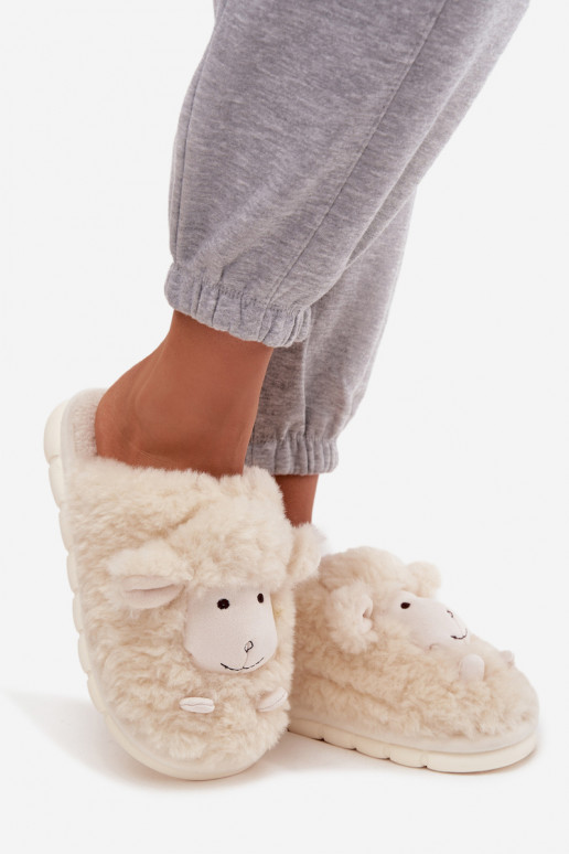 met bont Slippers Dames Schaap beige Sylline