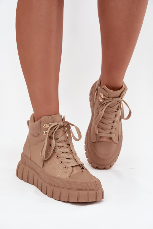 Féminin réchauffer Bottes chaussures avec une plateforme marron Carenna