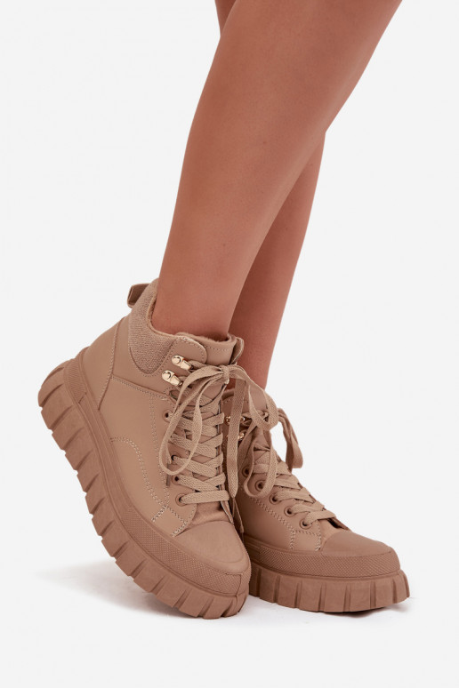 Féminin réchauffer Bottes chaussures avec une plateforme marron Carenna