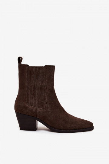 en daim Bottes avec chauffage à l intérieur marron Arelia