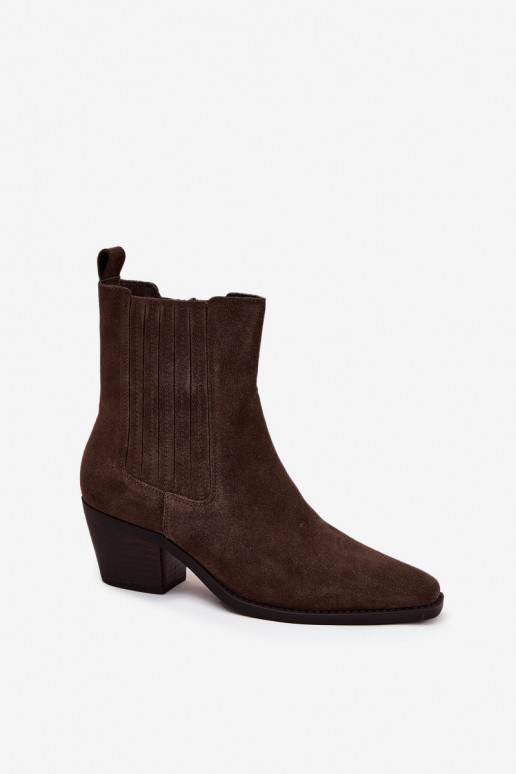 en daim Bottes avec chauffage à l intérieur marron Arelia