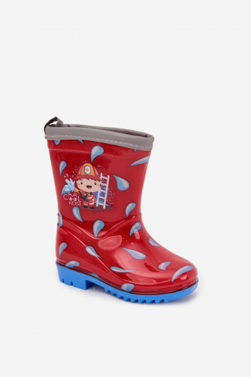 Kinderregenlaarzen "Brandweerman" in rood "Breezly"
