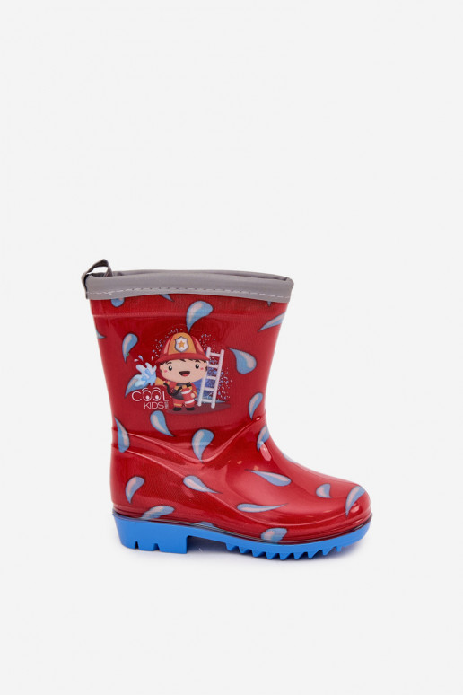 Puéril Bottes en caoutchouc Strażak couleur rouge Breezly