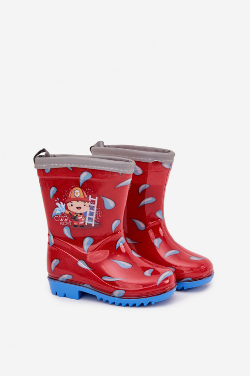 Puéril Bottes en caoutchouc Strażak couleur rouge Breezly