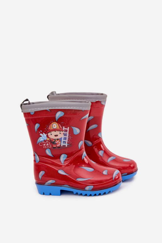 Puéril Bottes en caoutchouc Strażak couleur rouge Breezly