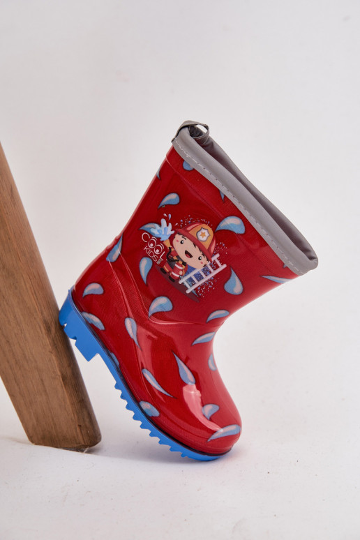 Puéril Bottes en caoutchouc Strażak couleur rouge Breezly