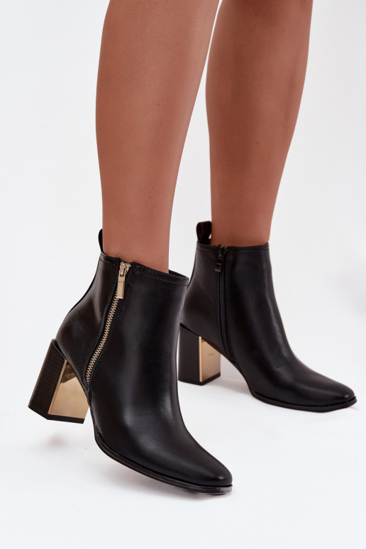 Bottes pour femmes en cuir écologique couleur noire Camilyn
