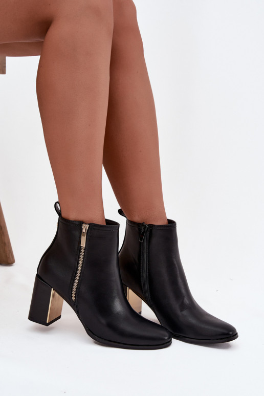 Bottes pour femmes en cuir écologique couleur noire Camilyn