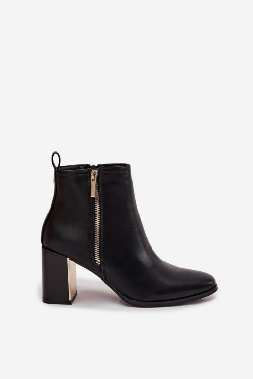 Bottes pour femmes en cuir écologique couleur noire Camilyn