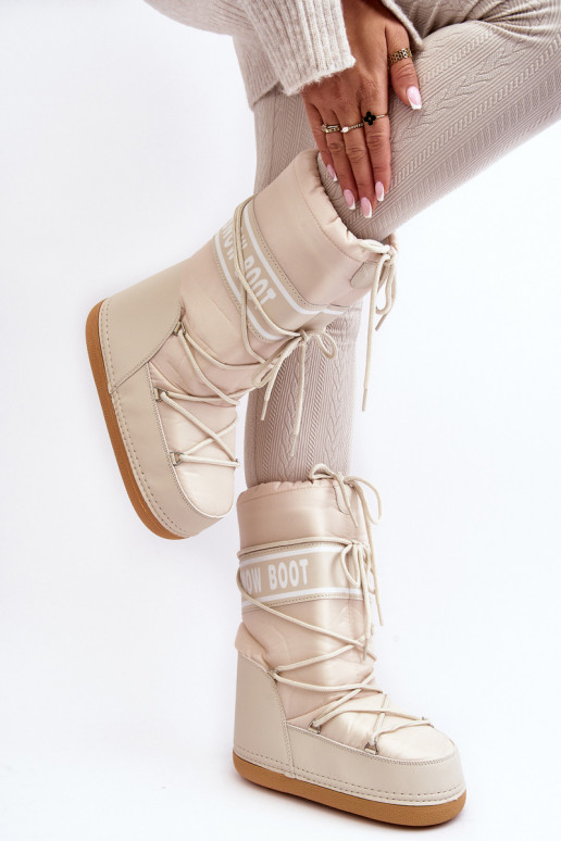 Féminin Grand Bottes de neige beige Venila