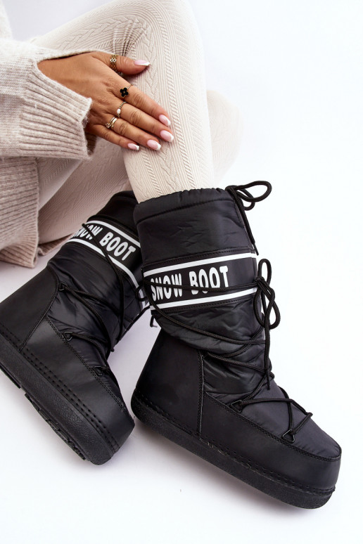 Feminin Groß Schneestiefel schZuarze Farbe Venila