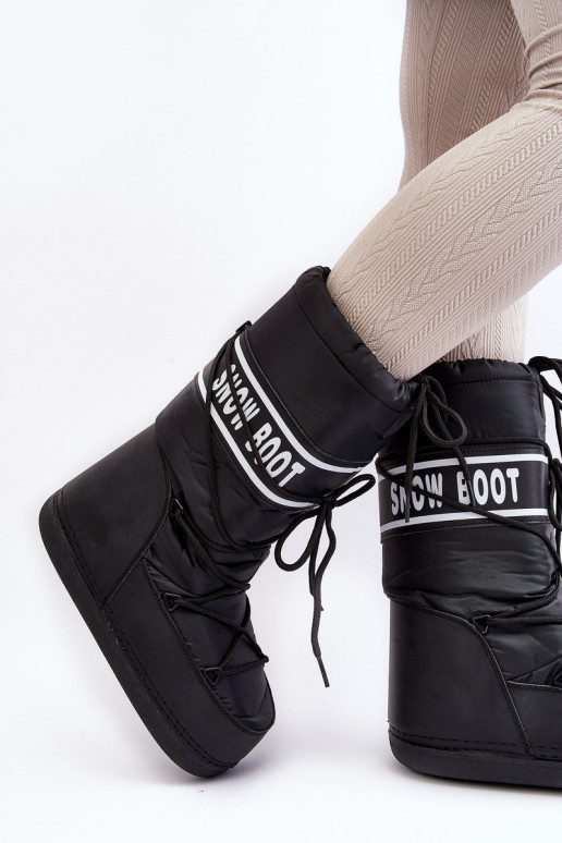 Féminin Grand Bottes de neige couleur noire Venila