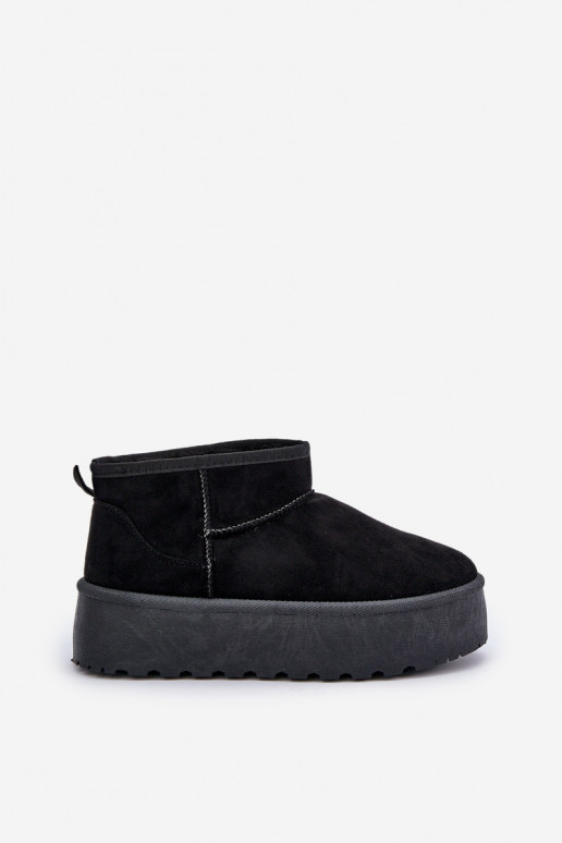 Feminin Schneestiefel mit einer Plattform schZuarze Farbe Ninala