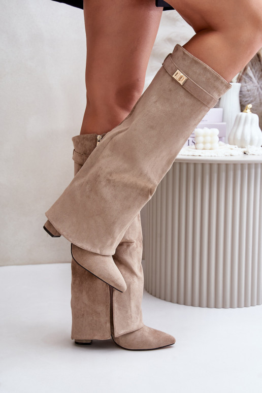bottes avec des talonsDANSyÀiniętą CholeÀką réchauffer beige Urelli